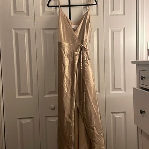 Birdy grey gold bridesmaid dress